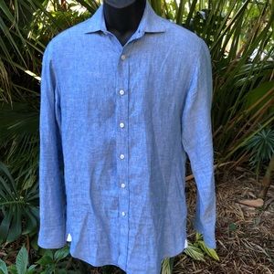 J crew linen men button down shirt